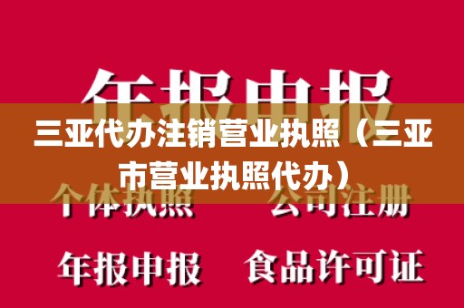 三亚代办注销营业执照（三亚市营业执照代办）