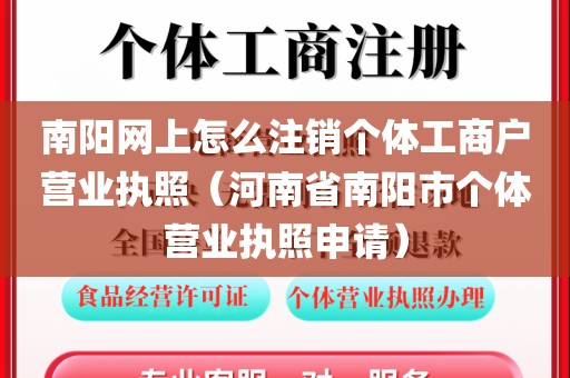 南阳网上怎么注销个体工商户营业执照(河南省南阳市个体营业执照申请)