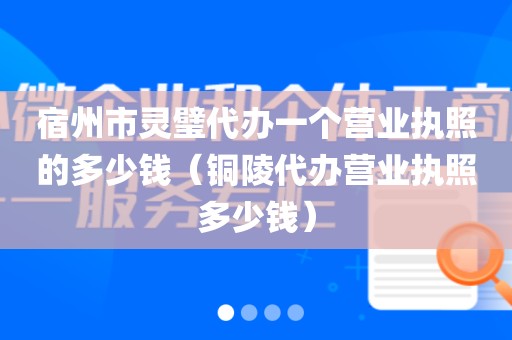 宿州市灵璧代办一个营业执照的多少钱（铜陵代办营业执照多少钱）
