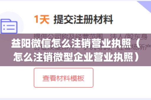益阳微信怎么注销营业执照（怎么注销微型企业营业执照）