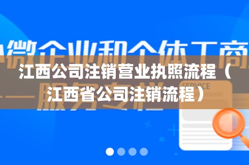 江西公司注销营业执照流程（江西省公司注销流程）