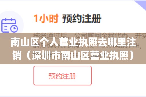 南山区个人营业执照去哪里注销（深圳市南山区营业执照）
