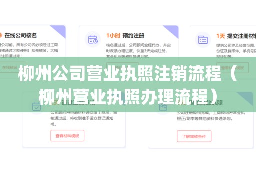 柳州公司营业执照注销流程（柳州营业执照办理流程）