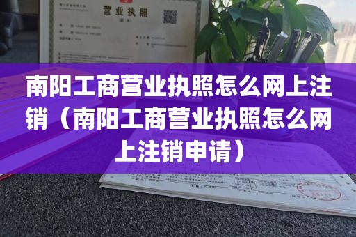 南阳工商营业执照怎么网上注销(南阳工商营业执照怎么网上注销申请)
