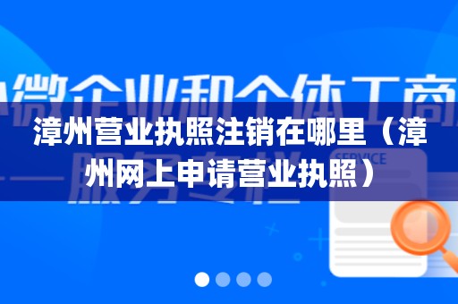 漳州营业执照注销在哪里（漳州网上申请营业执照）