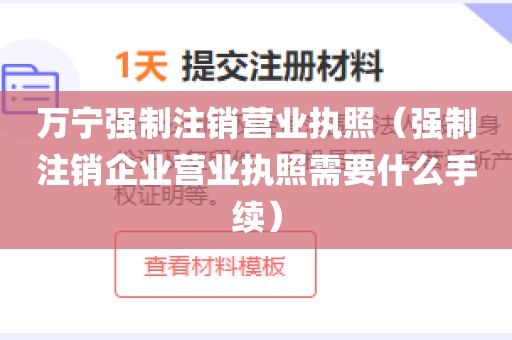 万宁强制注销营业执照（强制注销企业营业执照需要什么手续）