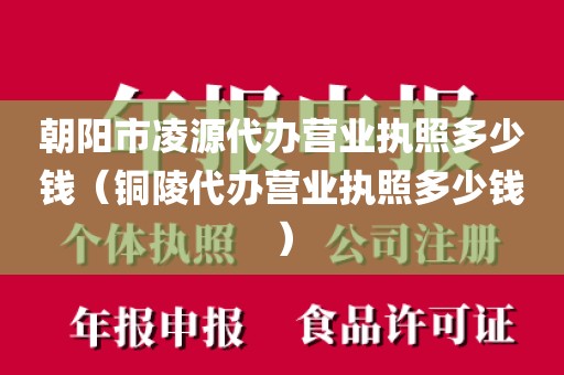 朝阳市凌源代办营业执照多少钱（铜陵代办营业执照多少钱）
