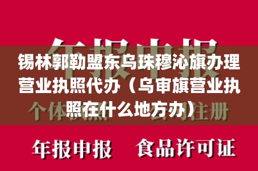锡林郭勒盟东乌珠穆沁旗办理营业执照代办（乌审旗营业执照在什么地方办）