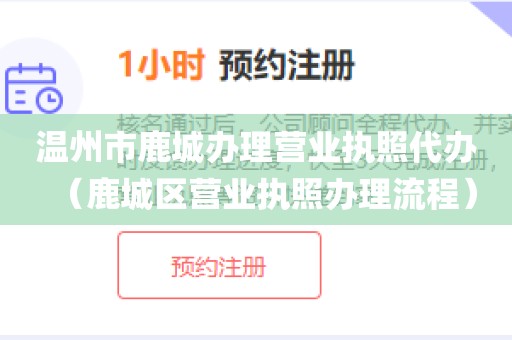 温州市鹿城办理营业执照代办（鹿城区营业执照办理流程）