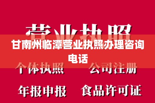 甘南州临潭营业执照办理咨询电话