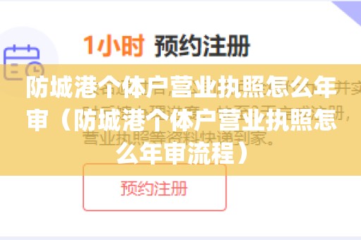 防城港个体户营业执照怎么年审（防城港个体户营业执照怎么年审流程）