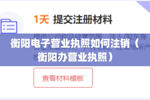 衡阳电子营业执照如何注销（衡阳办营业执照）