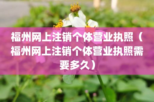 福州网上注销个体营业执照（福州网上注销个体营业执照需要多久）