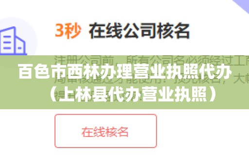 百色市西林办理营业执照代办（上林县代办营业执照）