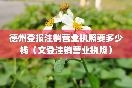 德州登报注销营业执照要多少钱（文登注销营业执照）