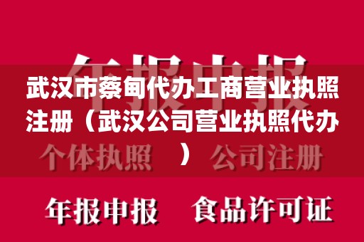 武汉市蔡甸代办工商营业执照注册（武汉公司营业执照代办）