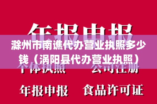 滁州市南谯代办营业执照多少钱（涡阳县代办营业执照）