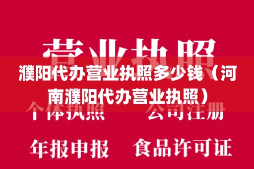 濮阳代办营业执照多少钱（河南濮阳代办营业执照）