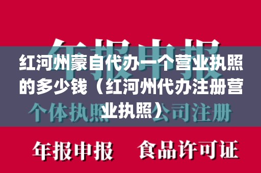 红河州蒙自代办一个营业执照的多少钱（红河州代办注册营业执照）