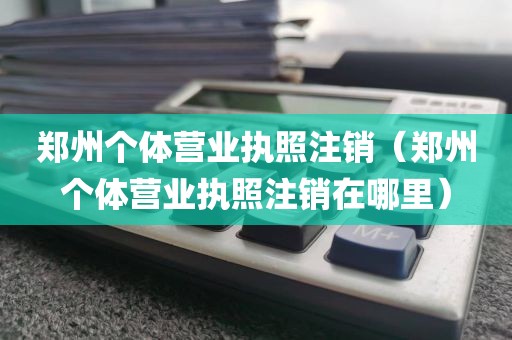 郑州个体营业执照注销（郑州个体营业执照注销在哪里）
