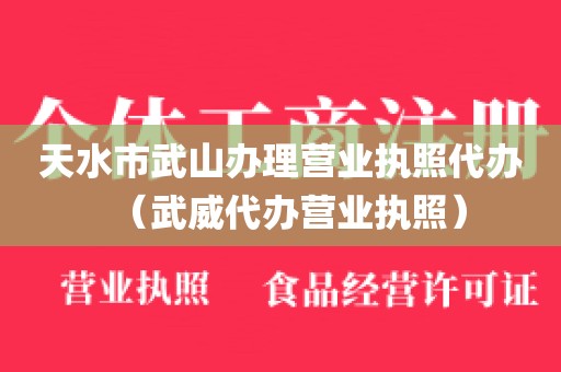 天水市武山办理营业执照代办（武威代办营业执照）