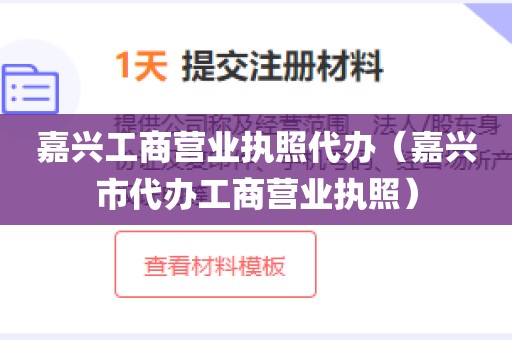 嘉兴工商营业执照代办（嘉兴市代办工商营业执照）