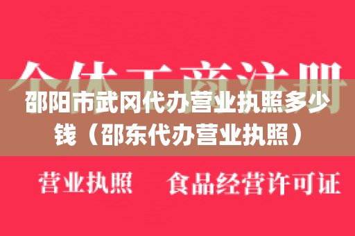 邵阳市武冈代办营业执照多少钱（邵东代办营业执照）