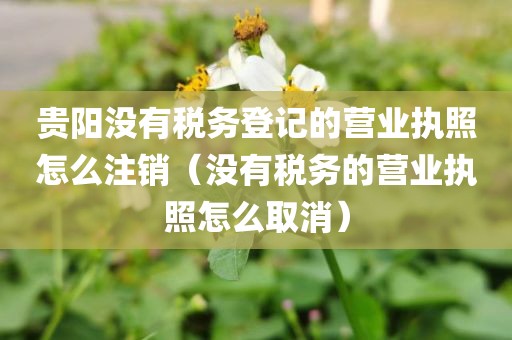 贵阳没有税务登记的营业执照怎么注销（没有税务的营业执照怎么取消）