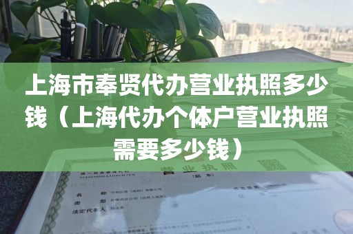 上海市奉贤代办营业执照多少钱（上海代办个体户营业执照需要多少钱）