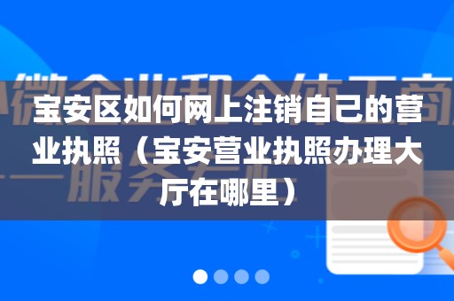 宝安区如何网上注销自己的营业执照（宝安营业执照办理大厅在哪里）
