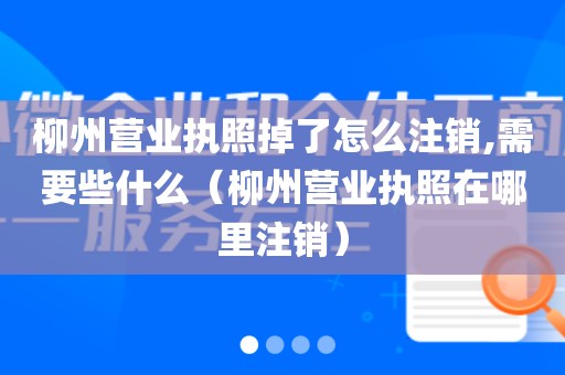 柳州营业执照掉了怎么注销,需要些什么（柳州营业执照在哪里注销）