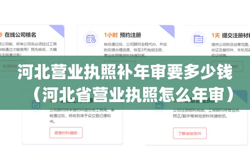河北营业执照补年审要多少钱（河北省营业执照怎么年审）