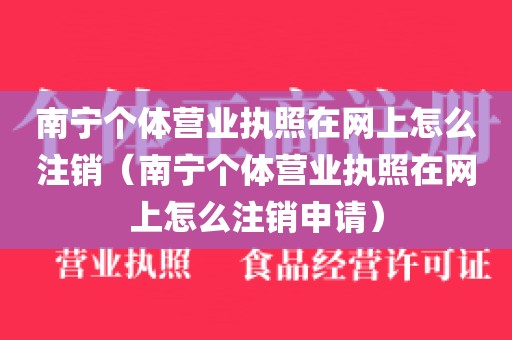 南宁个体营业执照在网上怎么注销（南宁个体营业执照在网上怎么注销申请）