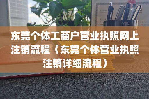 东莞个体工商户营业执照网上注销流程（东莞个体营业执照注销详细流程）