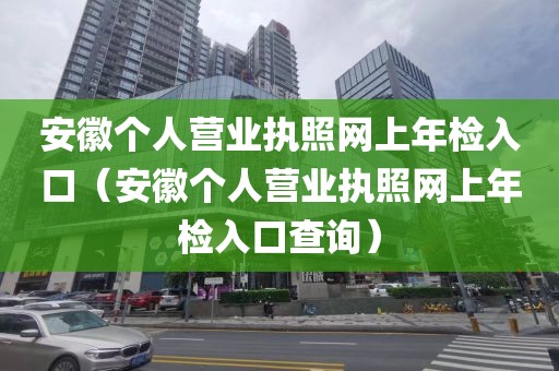 安徽个人营业执照网上年检入口（安徽个人营业执照网上年检入口查询）