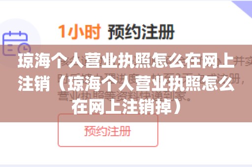琼海个人营业执照怎么在网上注销（琼海个人营业执照怎么在网上注销掉）