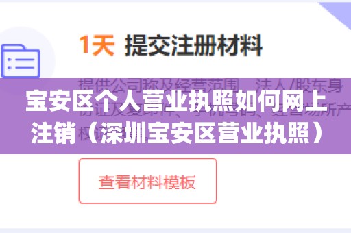 宝安区个人营业执照如何网上注销(深圳宝安区营业执照)