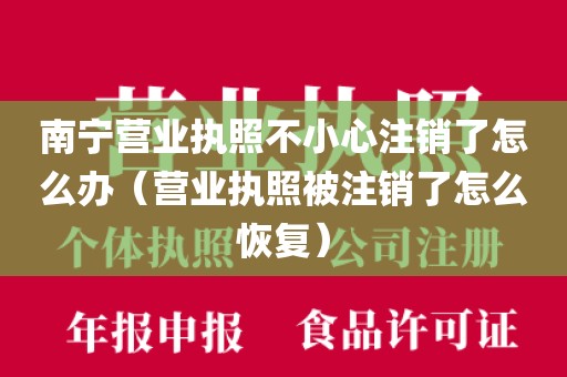 南宁营业执照不小心注销了怎么办(营业执照被注销了怎么恢复)