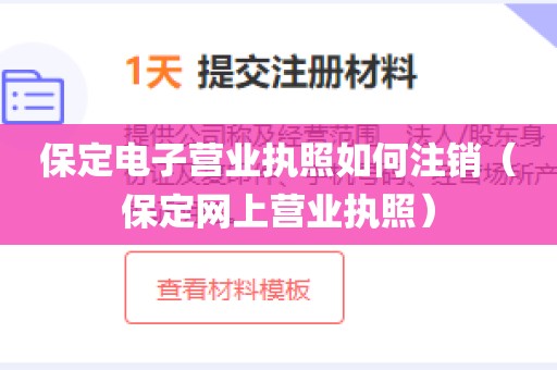 保定电子营业执照如何注销（保定网上营业执照）