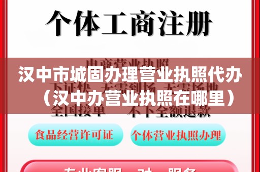 汉中市城固办理营业执照代办(汉中办营业执照在哪里)