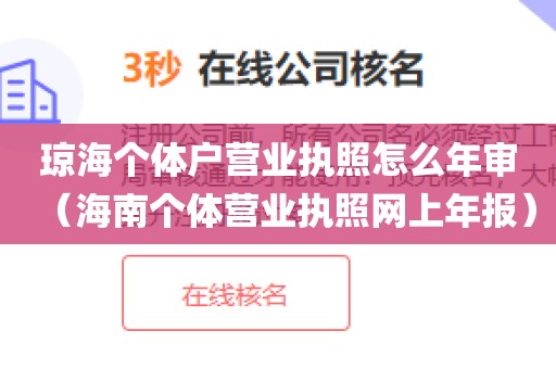 琼海个体户营业执照怎么年审(海南个体营业执照网上年报)