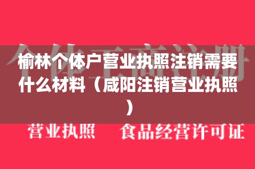 榆林个体户营业执照注销需要什么材料(咸阳注销营业执照)