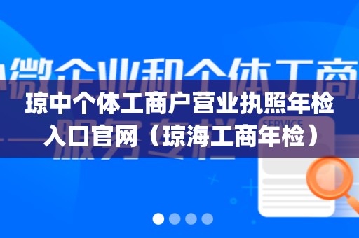 琼中个体工商户营业执照年检入口官网（琼海工商年检）