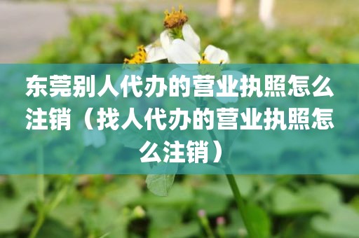 东莞别人代办的营业执照怎么注销（找人代办的营业执照怎么注销）