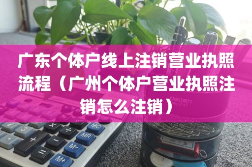 广东个体户线上注销营业执照流程（广州个体户营业执照注销怎么注销）