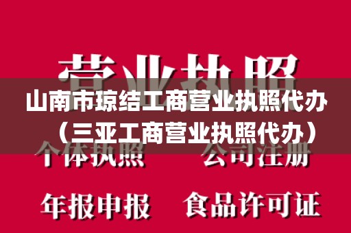山南市琼结工商营业执照代办（三亚工商营业执照代办）