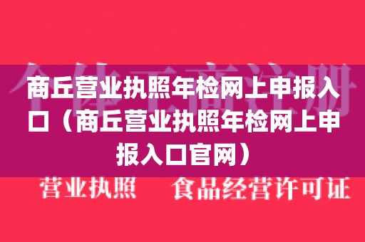 商丘营业执照年检网上申报入口（商丘营业执照年检网上申报入口官网）