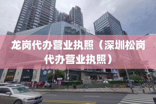 龙岗代办营业执照(深圳松岗代办营业执照)