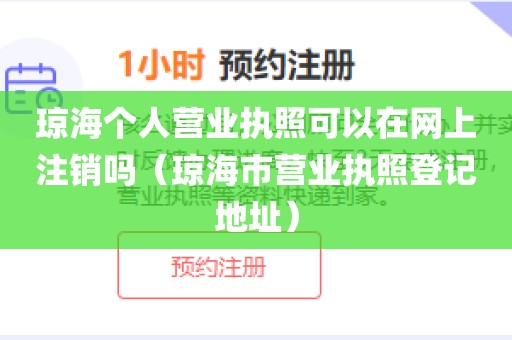 琼海个人营业执照可以在网上注销吗（琼海市营业执照登记地址）