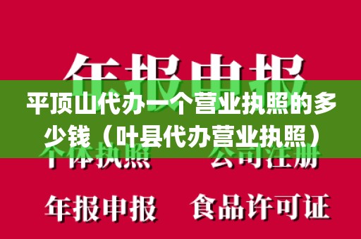 平顶山代办一个营业执照的多少钱（叶县代办营业执照）